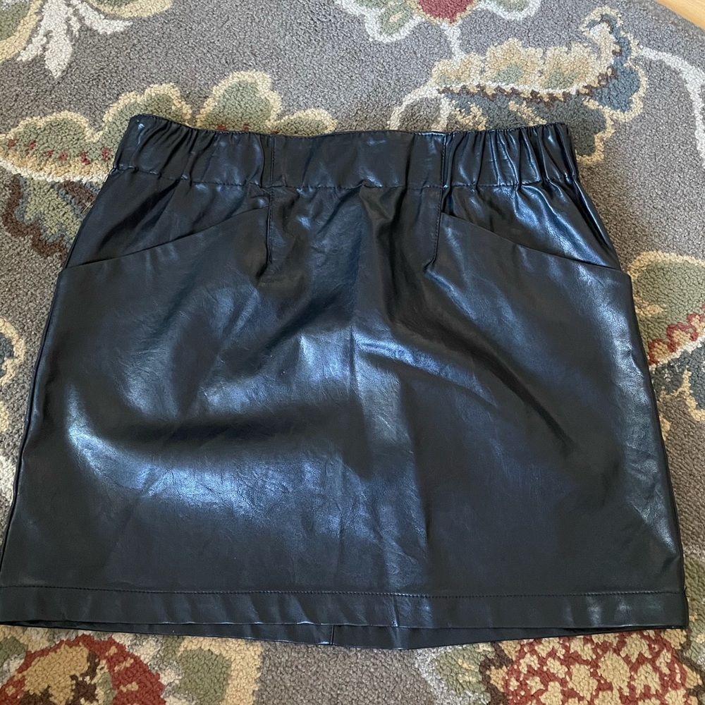 Black leather skirt